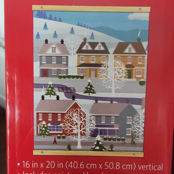 Artist’s Loft Paint-by-Number Kit Snowy Town Scene 16x20 Canvas 44 pcs - Picture 1 of 7